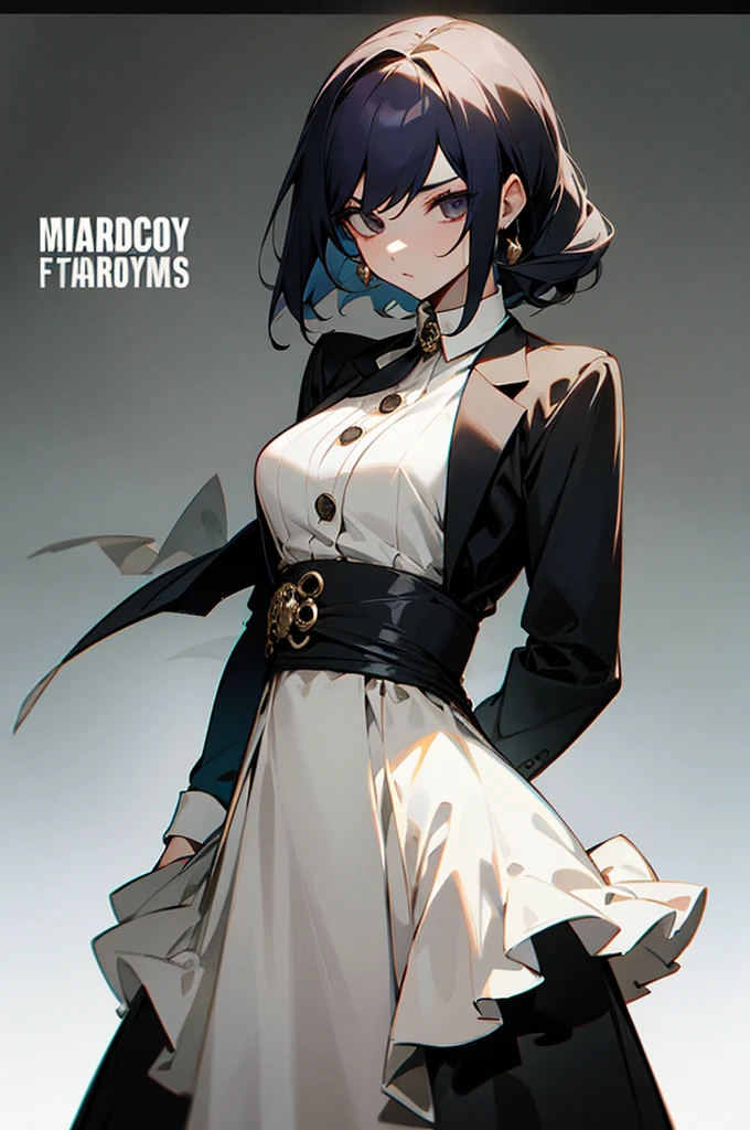 Talk tomboy woman, ornate dress, mafia
