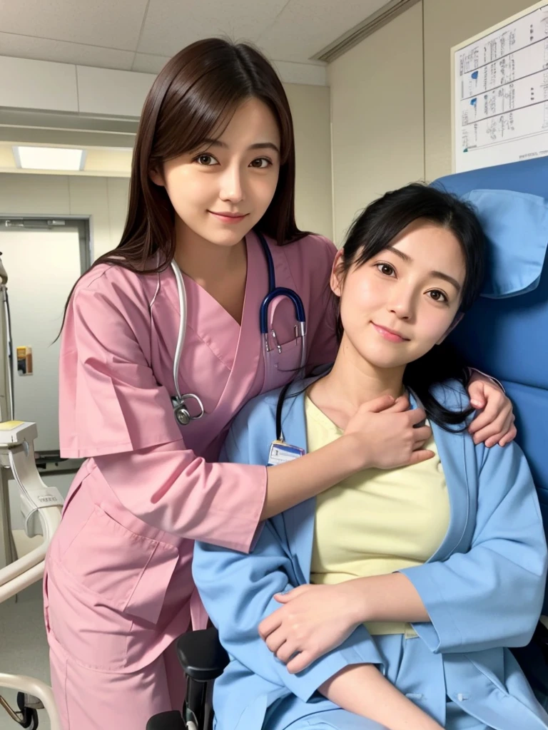 Japan　A caregiver girl working at a hospital　Realistic