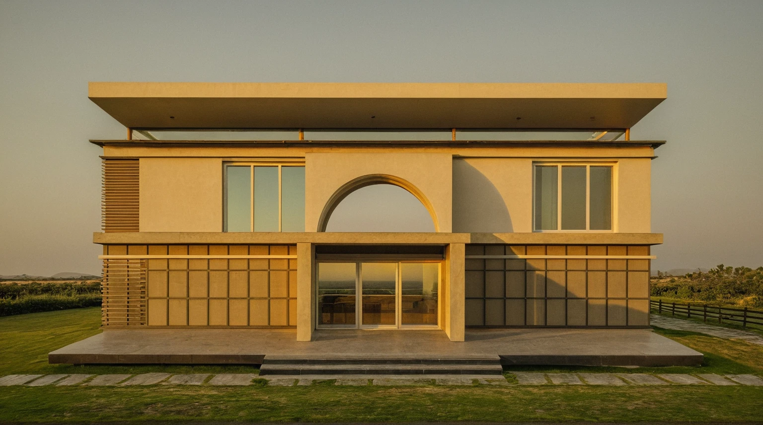 head of'artwork, High quality, best quality, authentique, great detail, En plein air, villa de plain-piedXL, credit group, style de maison moderne dans la rue ,stairs, white wall ,road,pavement, grass, trees, sky, nuvens, (day light:1.1)