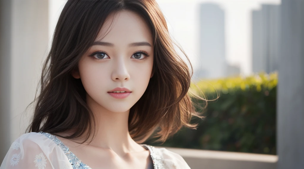 (One girl:1.3), alone, (((Very Detailed face)))), ((Very detailed目と顔)))), beautifulディテールの目, Body parts__, Official Art, Unified 8k wallpaper, Very detailed, beautiful and beautiful, beautiful, masterpiece, 最high quality, original, masterpiece, Ultra HD Photos, 最high quality, Ultra-high resolution, Realistic realism, sunlight, Full body portrait, Great beauty, Dynamic pose, Delicate face, Vivid eyes, (from the front), She's a pretty warrior,, Very detailed都市の屋根の背景, rooftop, Overlooking the city, Detailed face, Detailed, intricate and busy background, Messy, nice, milky, Very detailed肌, Realistic skin detail, Pores are visible, Clear focus, Volumetric Fog, 8K Ultra HD, Digital SLR, high quality, Film Grain, Fair skin, Photographic realism, Lomography, Future dystopian megalopolis, translucent