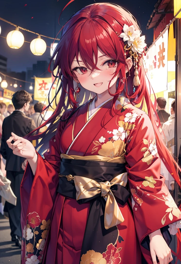 Red eyes,smile,Open your mouth,