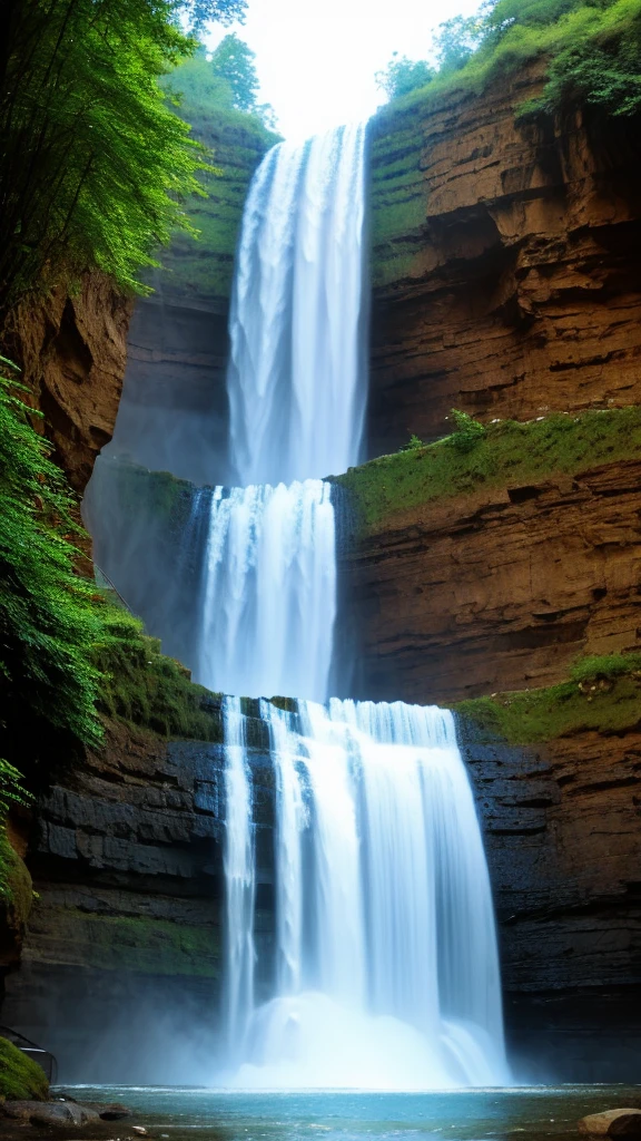 Wide waterfall