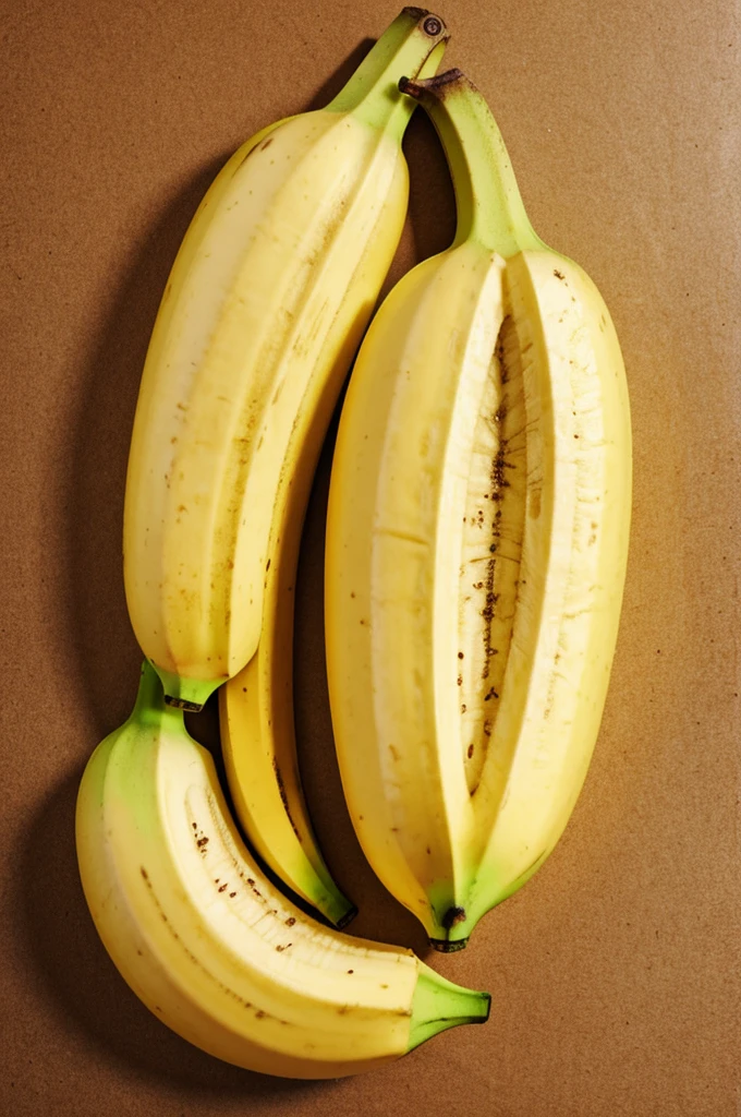 A banana where the skin is on the inside and the inside is on the skin