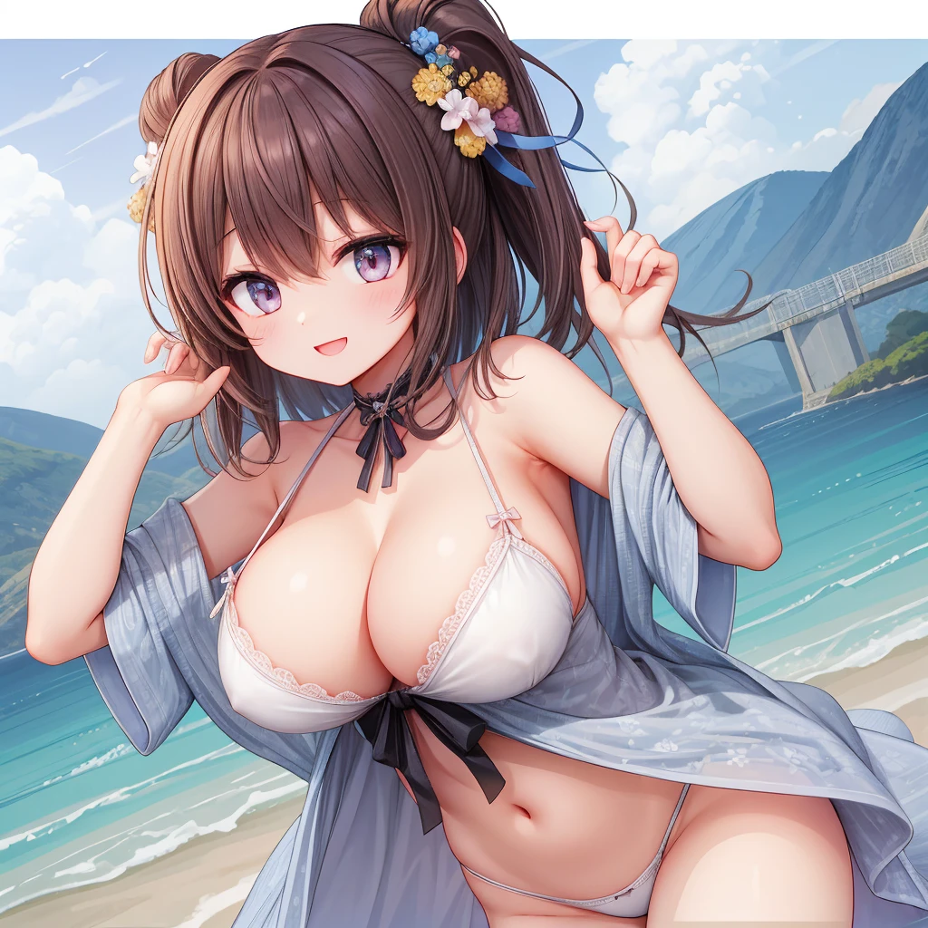 1 Girl、smile、、Big Breasts、summer