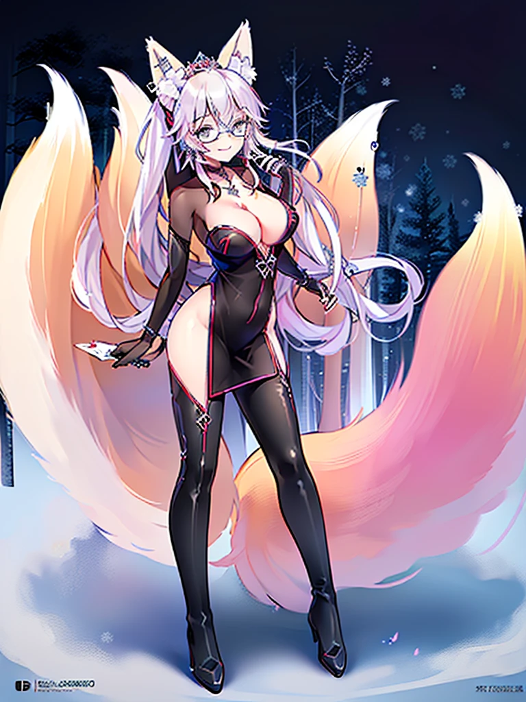 great quality ++ Extremely detailed high resolutionolution, very aesthetic, expressive eyes, (((Perfect face))), (((face symmetrical))), ((good anatomy)), (((perfect hands))), (((8k))), UHD, hd wallpaper, (((detailed high cal, (((((1girl)))))), only, Masterpiece, The best quality, high resolution, Highly detailed, (illustration), Beautiful detailed eyes, ((((full body))), (((solo))), (((((Koyanskaya))))), (((cosplay of Weiss Schnee))), (((smiling))), (((fusion))), (((agglutination))), (((Combination))), (((((White hair))))), (((blue eyes))), (((ponytail))), (((white dress))), (((jewelry))), (((necklace))), (((earrings))), only, jaeces, earrings, long hair, parody, (((scar))), (((scar ocular))), (((hair ornament))), (((winter forest background))), Side ponytail, scar en la cara, Upper part of the body, (((fox tail))), (((fox ears))), (((tiara))), (((jewelry))), (((earrings))), (((neckline trimming))),