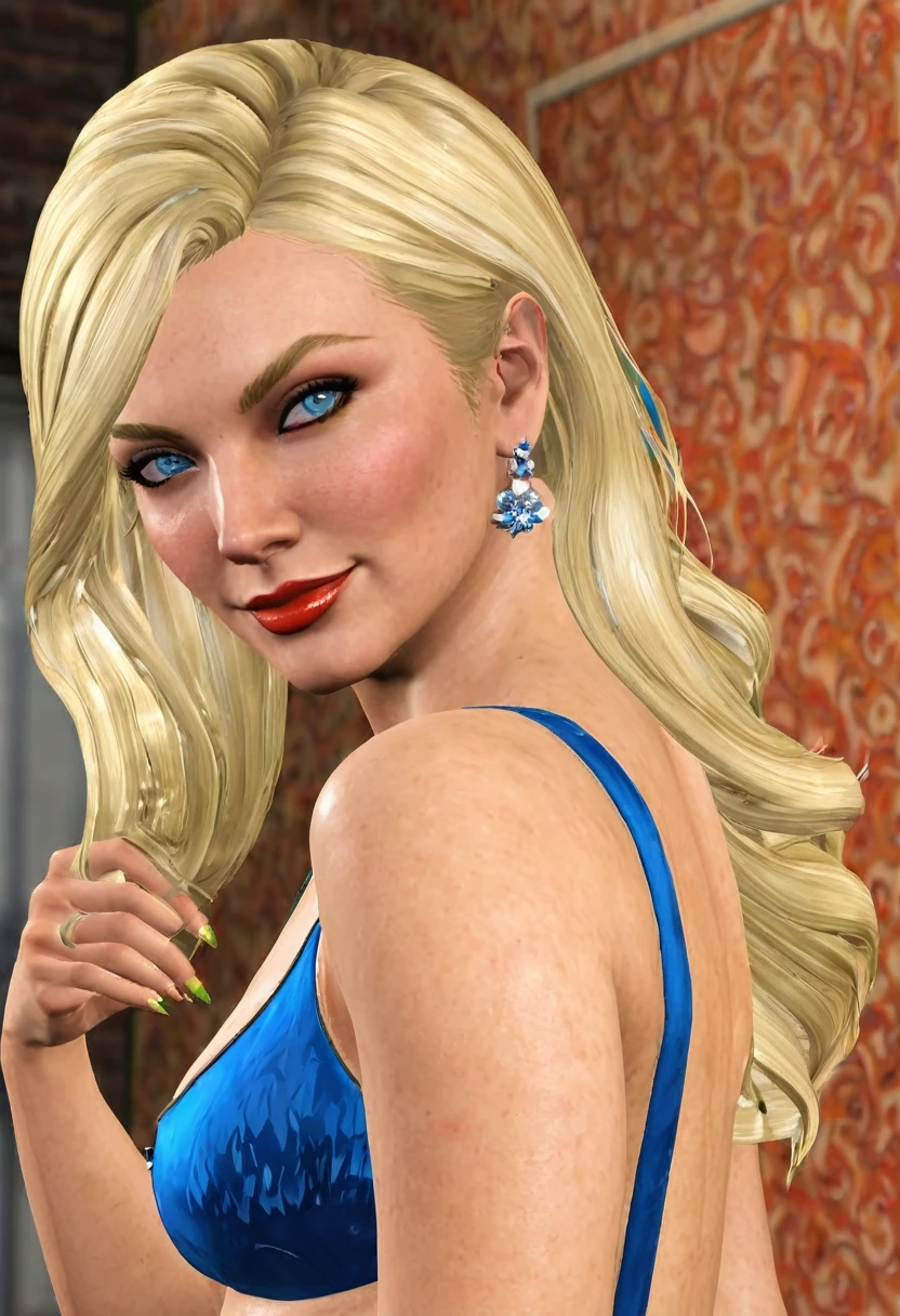 Mod para GTA V: "Candy Suxxx - Movie Star in Los Santos"
Character description:

Name: Candy Suxxx Age: 30 years (at the time of the mod)
Physical description: Candy Suxxx is a tall, voluptuous woman with platinum blonde hair and blue eyes.. He usually dresses in flashy and sexy clothes, reflecting her bold personality and career in the adult entertainment industry.