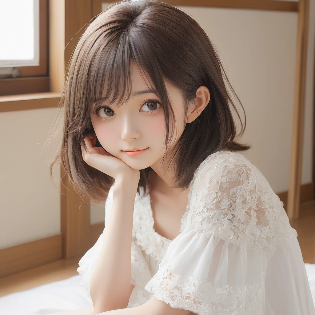 (masterpiece, Highest quality:1.2), One girl, alone,bony body、15 years old