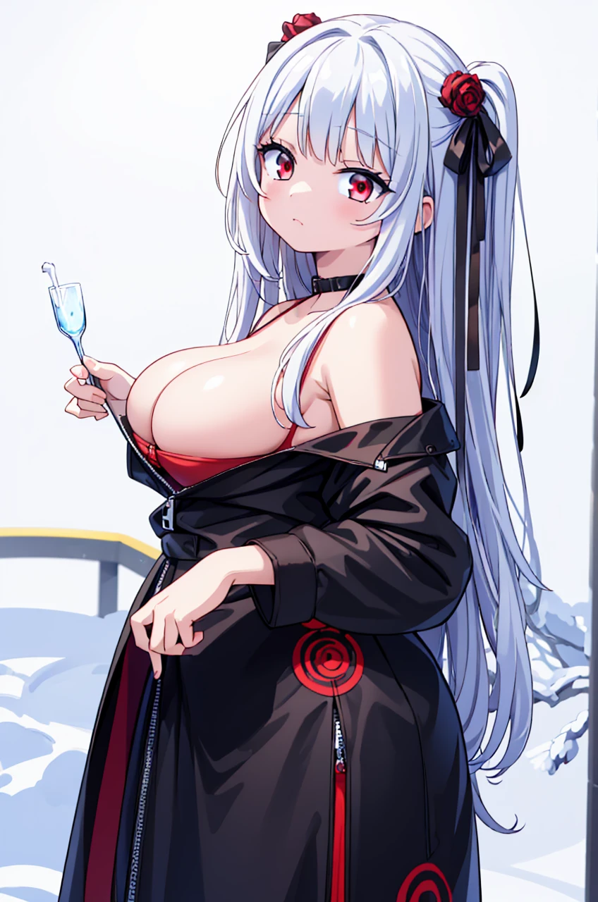 extremely detailed, masterpiece, high resolution, black , deep sharp red eyes, sharp face, cold, beautiful, long white hair, sexy face, curvy figureblack , deep sharp red eyes, sharp face, cold, beautiful, long white hair, sexy face, curvy figure