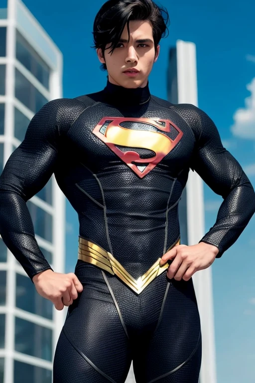 Black Hair　Beautiful Boy　Handsome　Superhero　defeat