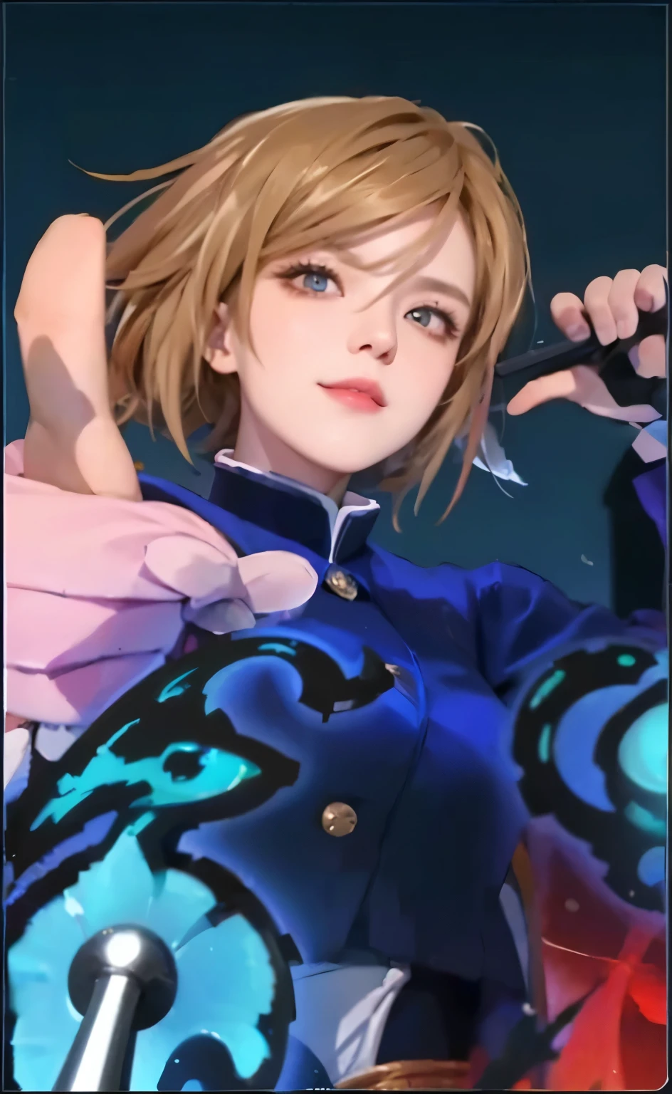 Realistic, Lunox from Mobile legends, ultra detail, high quality, masterpiece, ultra hd, perfect face, perfect detail, fokus high detail, detail face, smile