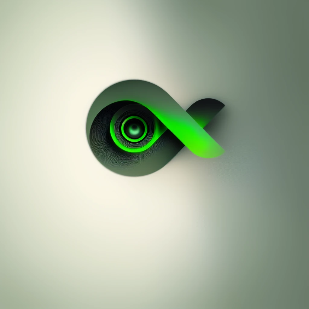 a close up of a green símbolo infinito on a dark background, símbolo infinito, glifo do infinito, logotipo minimalista sem texto, Logopond, loop sem fim, Tendências do DeviantArt, glifo do infinito waves, símbolo infinito like a cat, awwwards, Retrato médio, logotipo minimalista, drible 8k, logotipo minimalista vetor, nvidia e behance