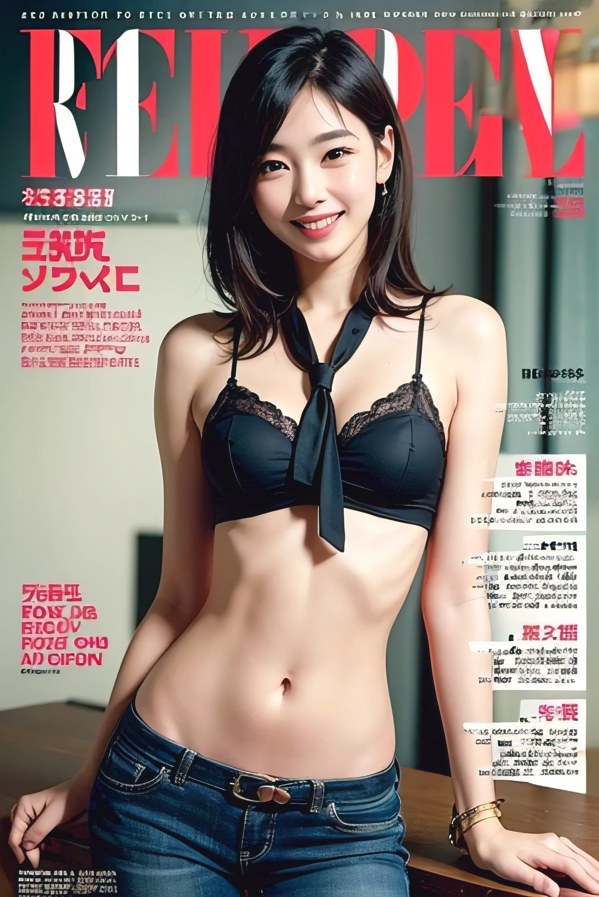 (((white background 2.0)))、High Key Portrait、Professional Lighting、(((Professional Lighting 1.5)))、Translucent skin texture、Beautiful Skin、Beautiful Skin、、(((Whitening 1.5)))、((Small white lace bra 1.5))、((See-through 1.5)))、(((Mid shot photo 1.5)))、Simple earrings and necklace、(((ファッションMagazine Cover 1.5)))、(((Magazine Cover 1.5)))、Brown Hair、(((Dynamic Pose 1.5)))、Slim figure、(((ほのかに漂うSex Appeal1.4)))、(((Sex Appeal、sexy、Ecstasy)))、