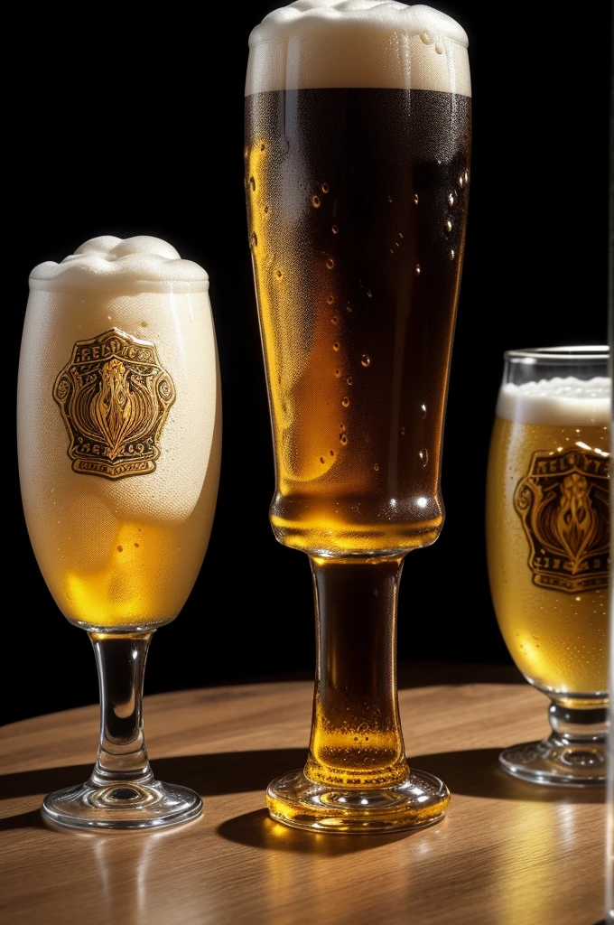 Fantasy beer on an intricate glass, made from cat sculptures, (absurdly charming cute, Standing in honor:1.2), beer foam , (Beer foam texture :1.3),