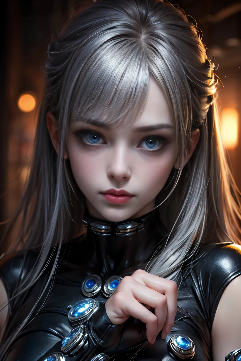 ((masterpiece, Highest quality, Super Definition, High resolution)), alone, beautiful girl, Shining Eyes, Perfect Eyes, , Five fingers, Silver Theme,