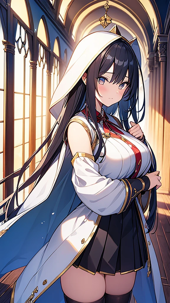(32k, masterpiece, Highest quality, Highest quality, Official Art, beautifully、aesthetic:1.2), (One girl), Very detailed, (Fractal Art:1.3), colorful, Most detailed, Perfect Face, whole body, High resolution, Big Breasts, (pray:1.3), (White cloak Golden Line:1.2), church, (Streaks of Light), Impressive visuals, (Dynamic stripes, Light trail:1.2), Vibrant colors, Wicked Smile, {{A demon who took the face off a praying girl and disguised himself as a girl}}, ((Intense vaginal sex with a man: 1.5)), Intense cowgirl sex,Giving her virginity to a man, Red blood from inside the vagina, (Shake your body violently and bounce: 1.3), NSFW