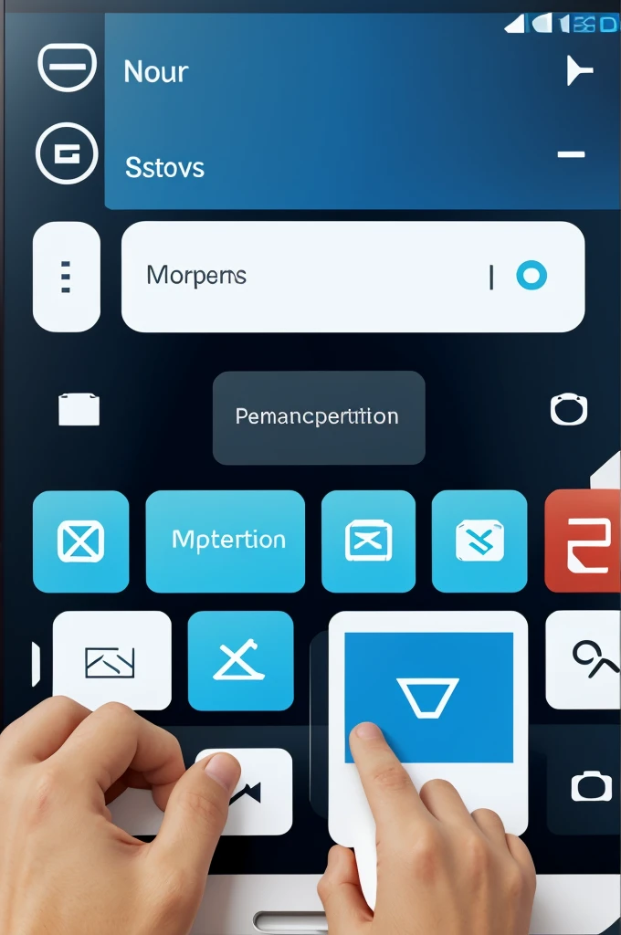 Suppose that the technology company is developing a new application for task management, make the general shape of the device where the application will be used, for example the screen of a phone, then draw boxes that represent different screens of the application and inside each box and draw the main elements such as buttons, text fields, icons and menus