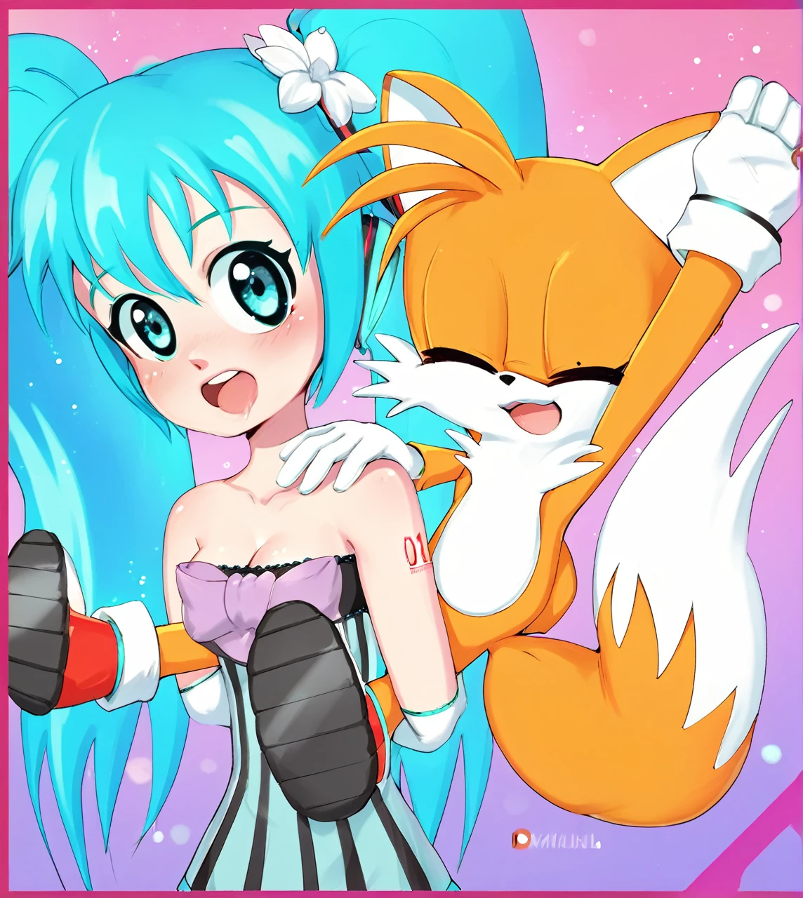 source_cartoon, (score_9,score_8_up,score_7_up,),solo,  very aesthetic, bokeh,light particles,
1 girl,
Hatsune miku, (vore belly), (person inside belly), (burping:1.2),