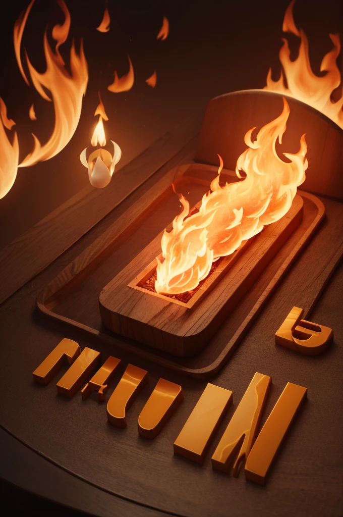 Letter N With fire and chance in 4D