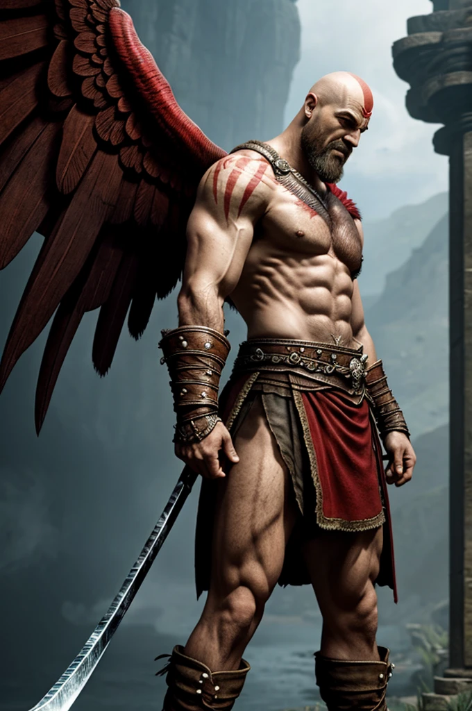 old kratos with icaro wings