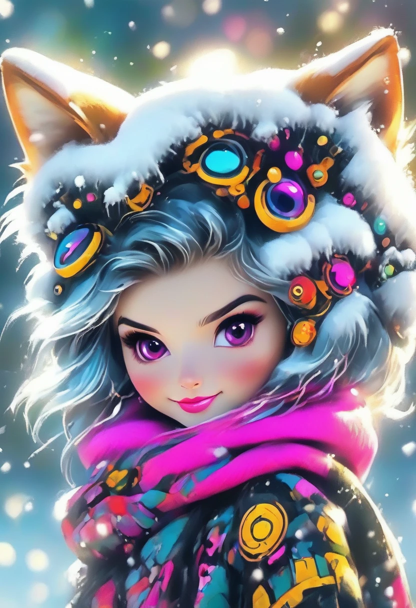 Oh, league of legend:1.3, sexy for, wallpapers, detailed eyes, fox ear, (fox tails), Warm clothing, dynamic poses , (long pink fur), medium breasts, Looking at_Shown in_Looking atl espectador, ((snowy background and scenery, Warm clothing, cold, snowing:1.5)), short_Hair, gloves, fail, Blue_there are eyes, Eternal, full_body, weapon, Footwear, Necklaces, ?????_gloves, pulp, hooded, Hair_overcome_Yoon_there are eyes, cultivator_above, hoodie, ?????_pants, sneakers, cut_Jacket, cyber punk character, cut_hoodie, ((anatomically perfect:1.5))