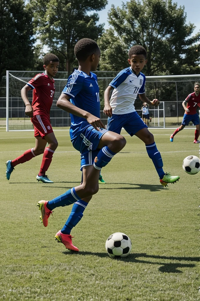 Soccer in a neighborhood