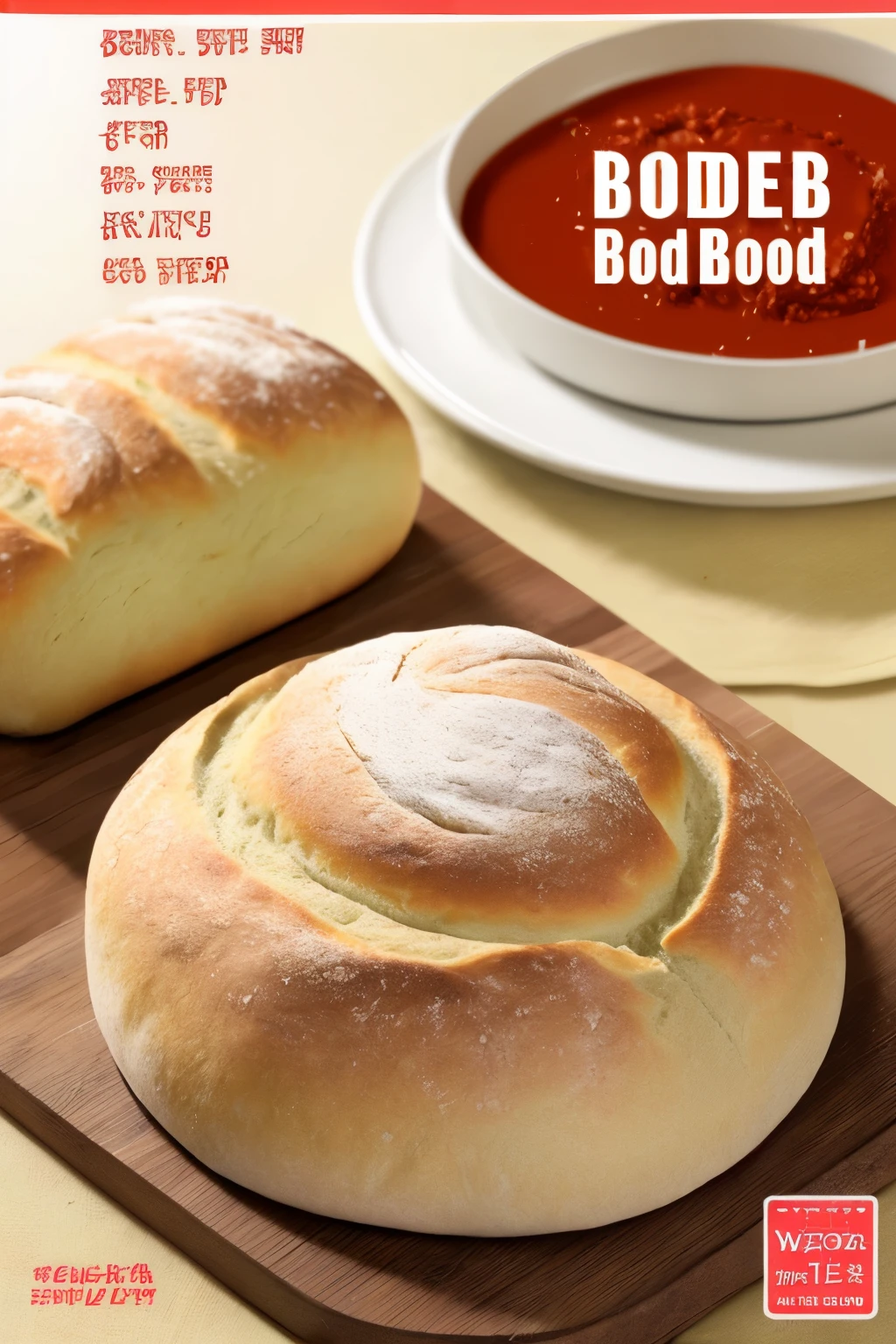 paes ebook cover table flour bread roll raw dough Title Bread Recipe