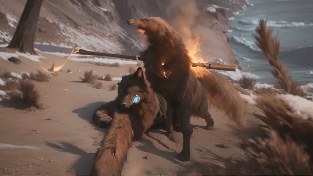 (((Masterpiece, highest quality, high definition, high detail, perfect eyes, accurate eyes))), (((Felkin, always dominant, always on top, distinctly anthro, distinctly anthropomorphic))), (((German Shepherd, distinctly feral, canine, dense fur, always submissive, always on bottom/under, in absolute bliss))), absurd resolution, absurd quality, very high detail, 4k, 8k, best quality, very big Felkin mounting and penetrating a German Shepherd from behind, from behind position, doggystyle, shockingly violent humping, big balls, perfect balls, hanging balls, saggy balls, veiny balls, big bulky top, thrusting hips awfully hard, anatomically correct, anatomically correct genitalia, anal, anal knotted, anal penetration, large animal genitalia, large animal penis, bdsm, huge dom small sub, huge top small bottom, outdoors, forest clearing, black nose, blep, bodily fluids, bondage, bound, large canine genitalia, large canine penis, claws, cum, cum in ass, cum inside, cum leaking, cum while penetrated, dominant, huge dominant male, drooling lots, duo, eyes open, anthro, antropomprphic, feral, anthro on feral, antropomprphic on feral, fur, genital fluids, large genitals, hands-free, giant knot, knotted, knotting, sunrise, male, male/male, small male penetrated, huge male penetrating, male penetrating male, muzzle (object), muzzled, open mouth, orgasm, penetration, large penis, restrained, saliva, sex, violent sex, size difference, submissive, submissive male, tongue, tongue out, tail, tail fully visible,