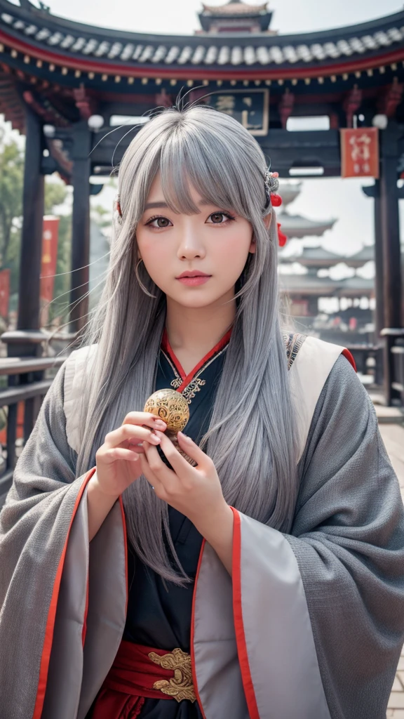high resolution、Gray Hair、young woman、fortune teller、Temple