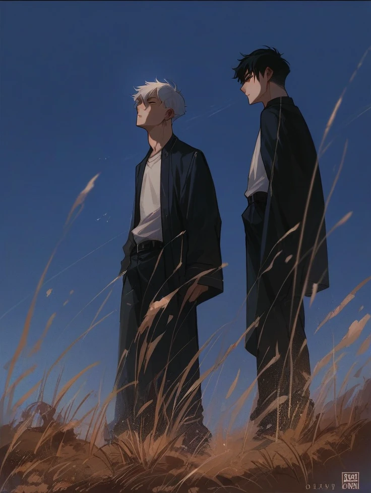 Make a boy with white hair