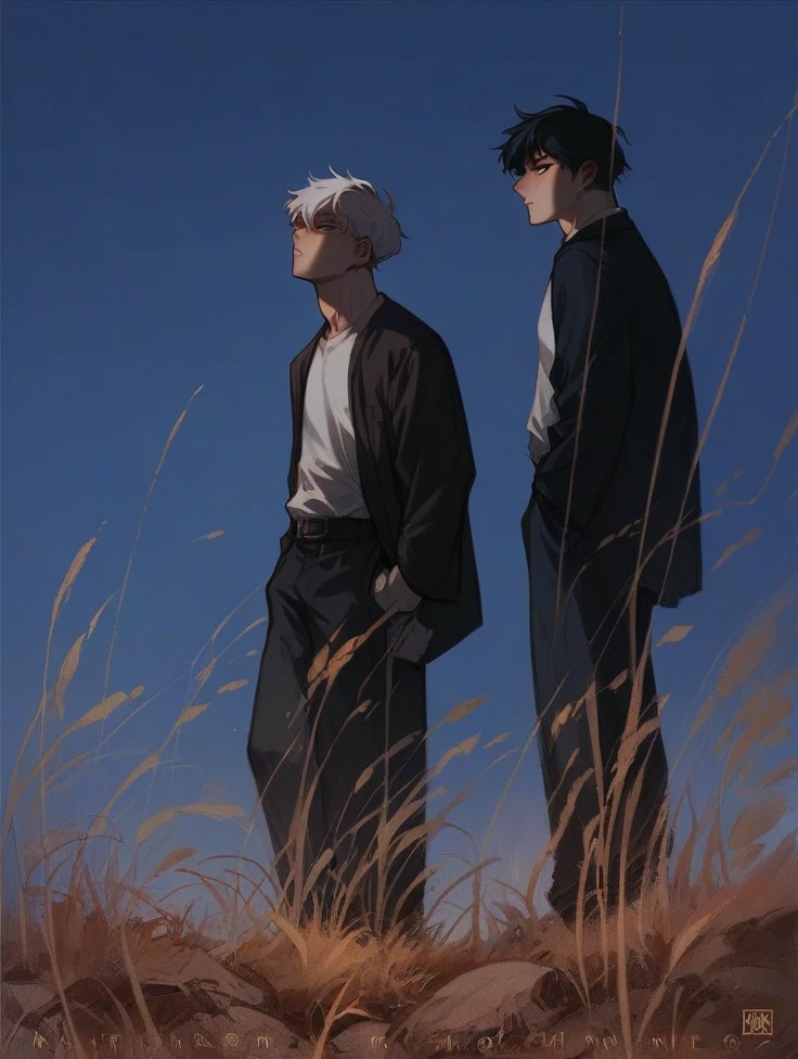 Make a boy with white hair