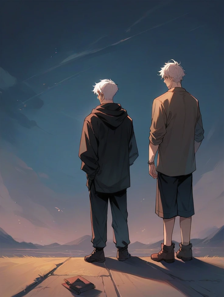 Make a boy with white hair