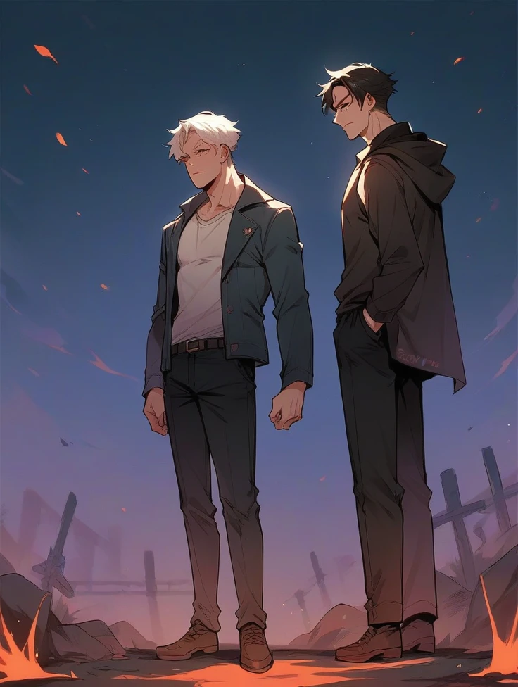 Make a boy with white hair