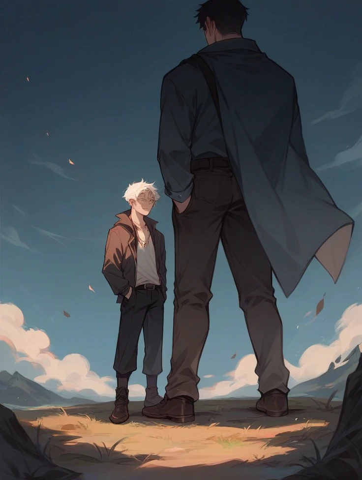 Make a boy with white hair