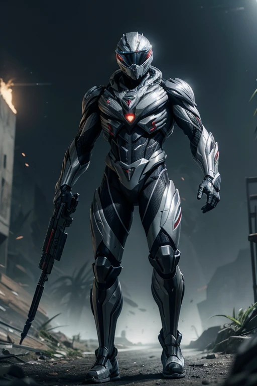 crysis nanosuit on an epic background