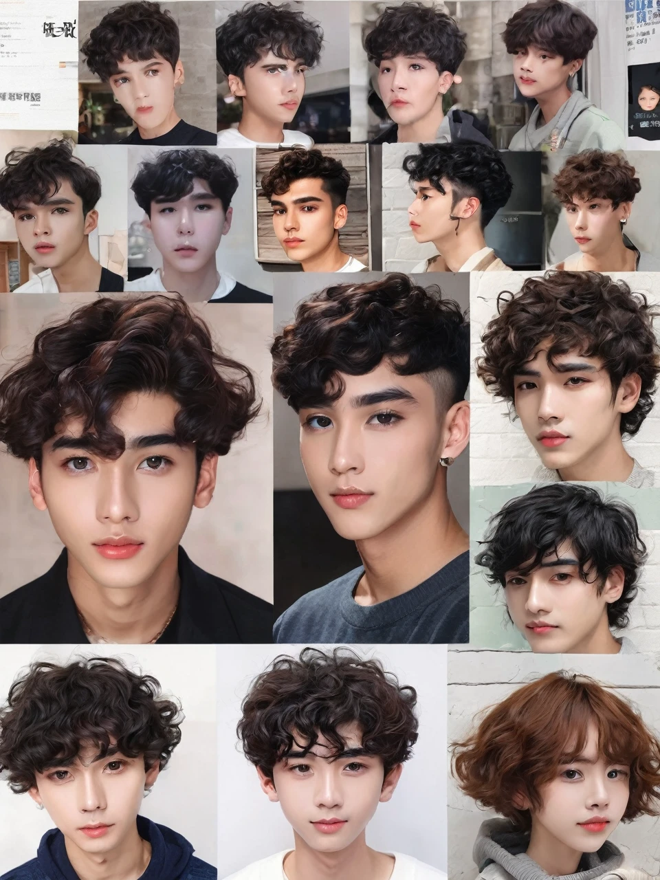 generate a boy Brazilian with short curly hair, round face, square head, small nose, large lips, with a medium dark body, medium eyes, thick eyebrows