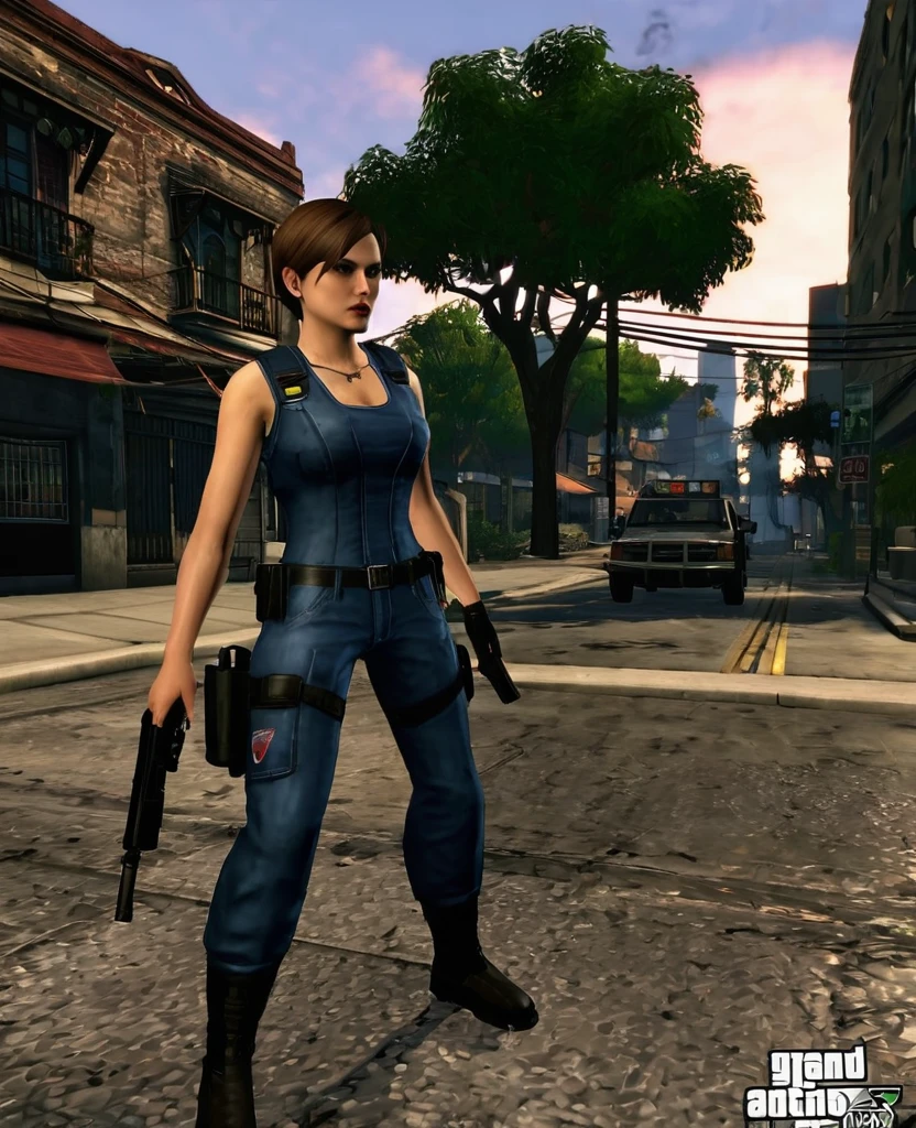 Mod for GTA: "jill Valentine - Operación Raccoon City"
Mod Description:
In this mod, jill Valentine, one of the iconic protagonists of the Resident Evil series, is located in Los Santos, the fictional city of GTA, as you face a new bioterrorist threat. jill, known for her combat skill and determination to face the horrors of bio-organic viruses, must quickly adapt to the urban environment of Los Santos while trying to discover and stop those responsible for the outbreak.