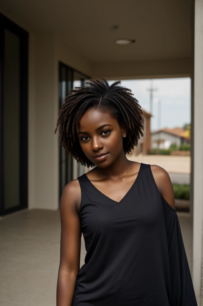 A dark-skinned girl