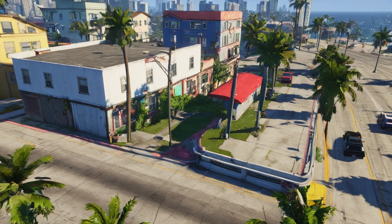 LA, holywood, gta V style,ohwx woman, gta gameplay in miami, GTA screenshot, unreal engine 5