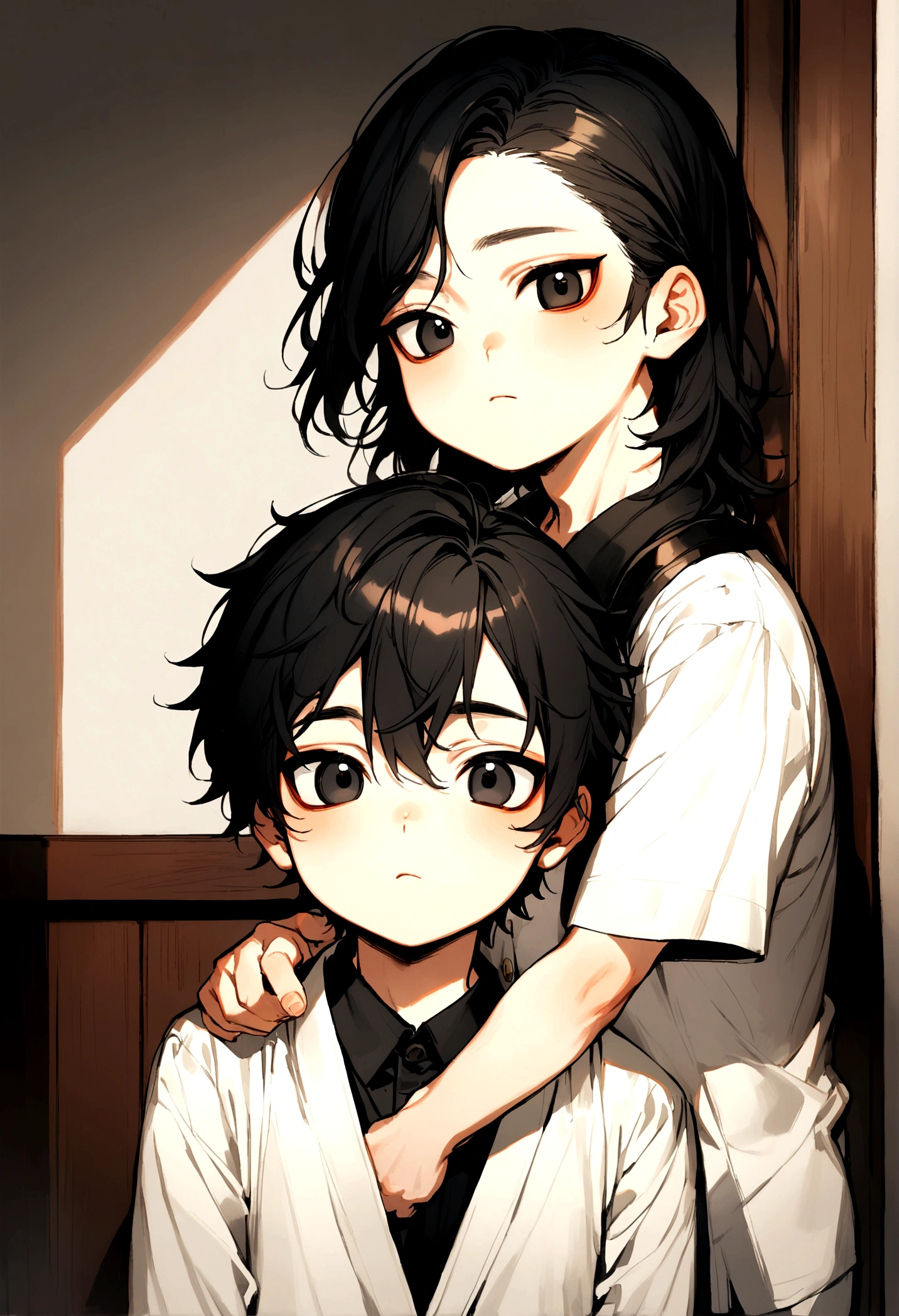2 twin boys of Korean descent, 6 , black eyes, black hair 