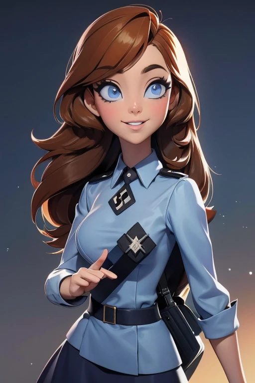 Young woman, French, caramel hair, gray blue eyes. In the context of World War II, women are part of the resistance against Germany.