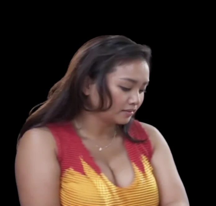 " 2woman, 35 Years Old, Indonesian , Lesbian Scene, Tank Top, big , full body, Curvy body, sharing Passionate hug and eating pussy