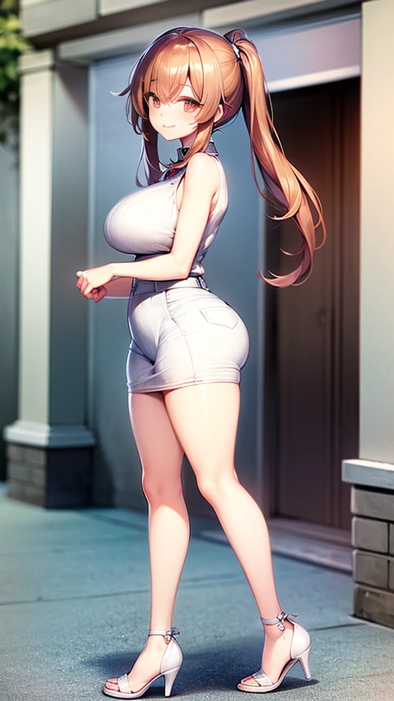 ((Highest quality、、masterpiece:1.3)), Upper Body、Long legs、Sharp focus:1.2, Beautiful woman with perfect figure:1.4、((Big Breasts:1.2)), (Big Breasts、Soft looking big ass、Feminine body 、Smiling:1.2), Face and skin texture crafted to the smallest detail、Fine-grained、double eyelid、25-year-old female、sexly、Casual wear