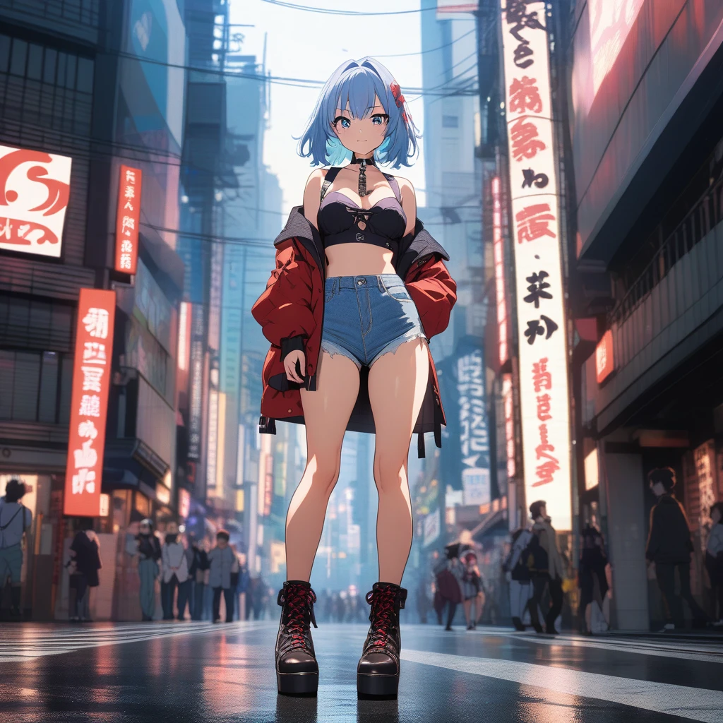 sexy anime girl standing in Tokyo, #Base Model #Anime