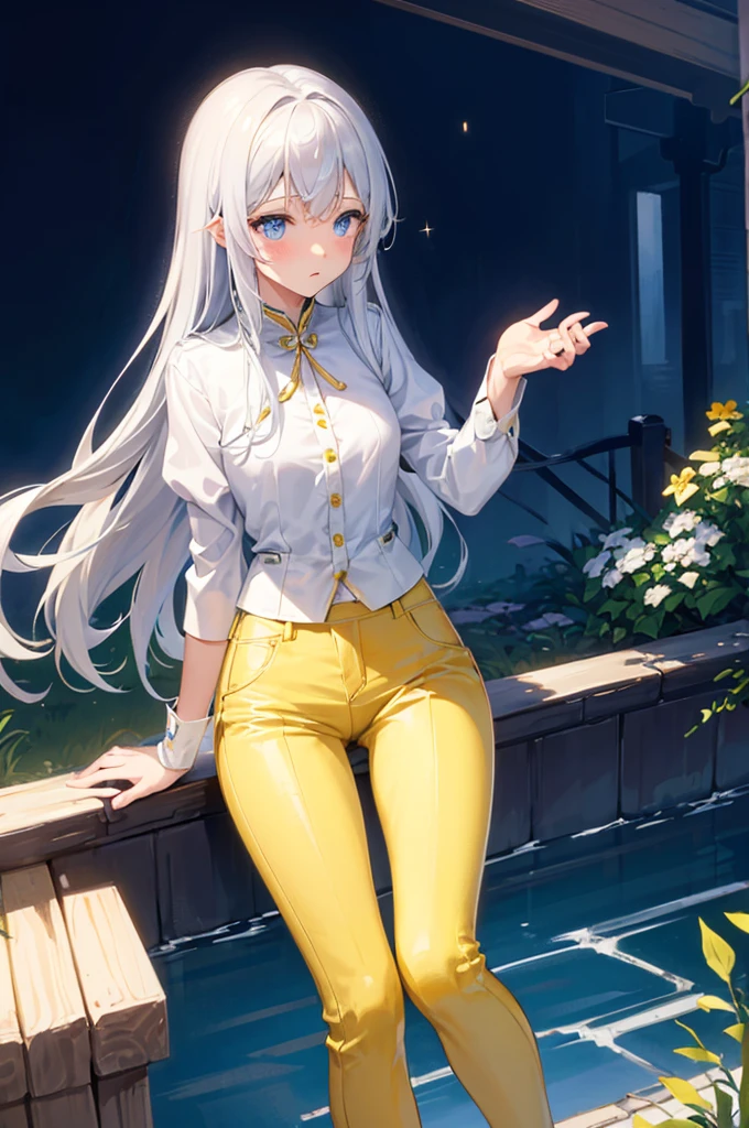 M-shaped legs、Yellow Pants、Leaning forward、、Light silver hair、Semi-long hair、Garden、night、、pale blue eyes、Blushing、、Random pose、Looks like she&#39;s about to cum、Glamorous expression、Blushing、Yellow underwear、Cute underwear、Undressing、、Bedroom、On the bed、M-shaped legs、Random pose,Show your pants、Light silver hair、Semi-long hair、Panties、night、、pale blue eyes、night、night、Not wearing a bra、、Blushing、lipstick、Perfect hands、Detailed hands、nightのGarden、hand good