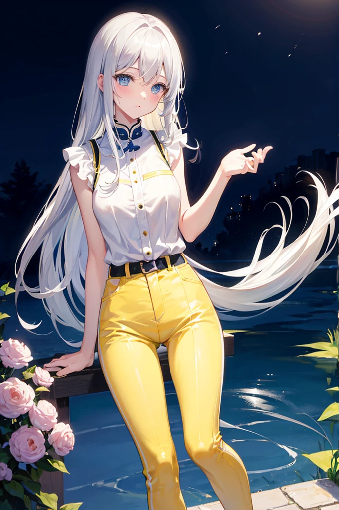 M-shaped legs、Yellow Pants、Leaning forward、、Light silver hair、Semi-long hair、Garden、night、、pale blue eyes、Blushing、、Random pose、Looks like she&#39;s about to cum、Glamorous expression、Blushing、Yellow underwear、Cute underwear、Undressing、、Bedroom、On the bed、M-shaped legs、Random pose,Show your pants、Light silver hair、Semi-long hair、Panties、night、、pale blue eyes、night、night、Not wearing a bra、、Blushing、lipstick、Perfect hands、Detailed hands、nightのGarden、hand good