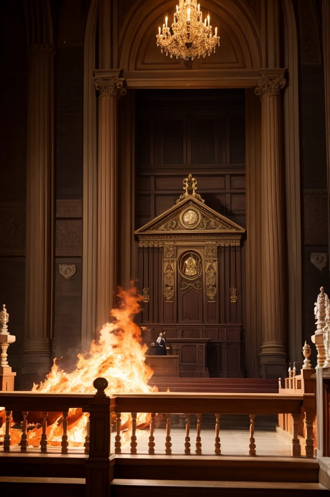 Court on fire, tribunal