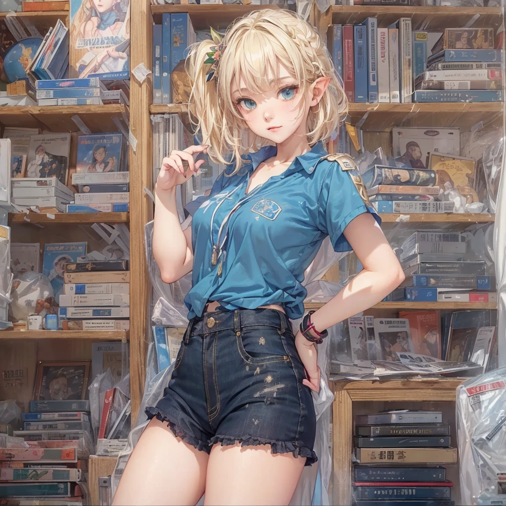 (((masterpiece))), (((Highest quality))), ((Super detailed)), (figure), (Detailed light), ((Very delicate and beautiful)), Royal female elf guard with long blonde hair wearing magnificent white-green armor with green fabric and white armor plates、Cover your whole body with a long green fur cloak、He wears a golden helmet with a visor to protect his eyesight.。.(Wielding a spear and shield), (Muscular body), (Well trained), (forest:1.3), (sunset:1.2), (Realistic:1.5), (Digital Painting:1.4), (Intricate details:1.1), (Super detailedな:1.2), (Faded:1.1), Art station by Yusuke Murata, art gelm, Alphonse Mucha, Luis Royo,