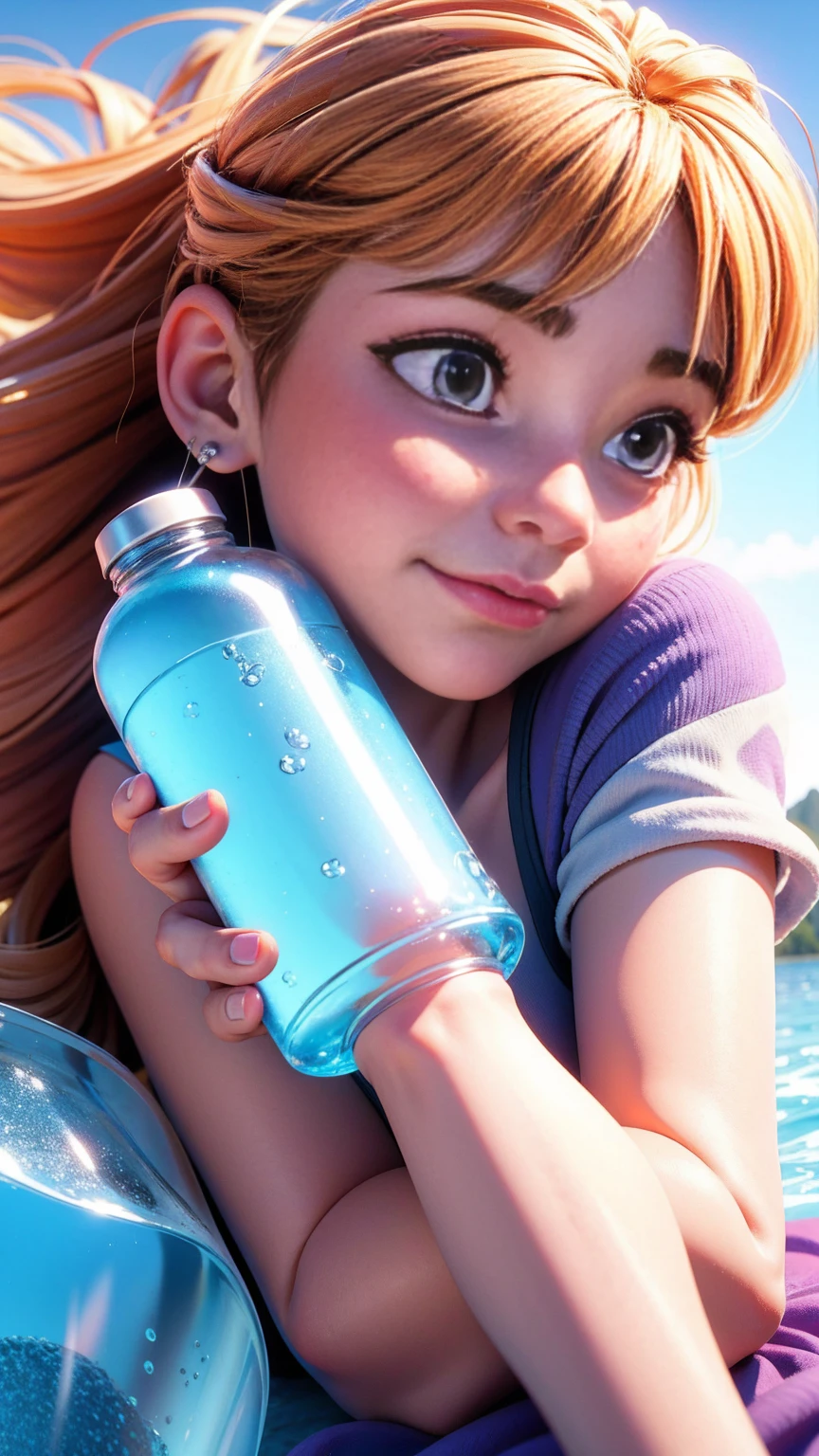 Midsummer Sweat Lie Hold a frozen plastic bottle to your cheek woman Wind