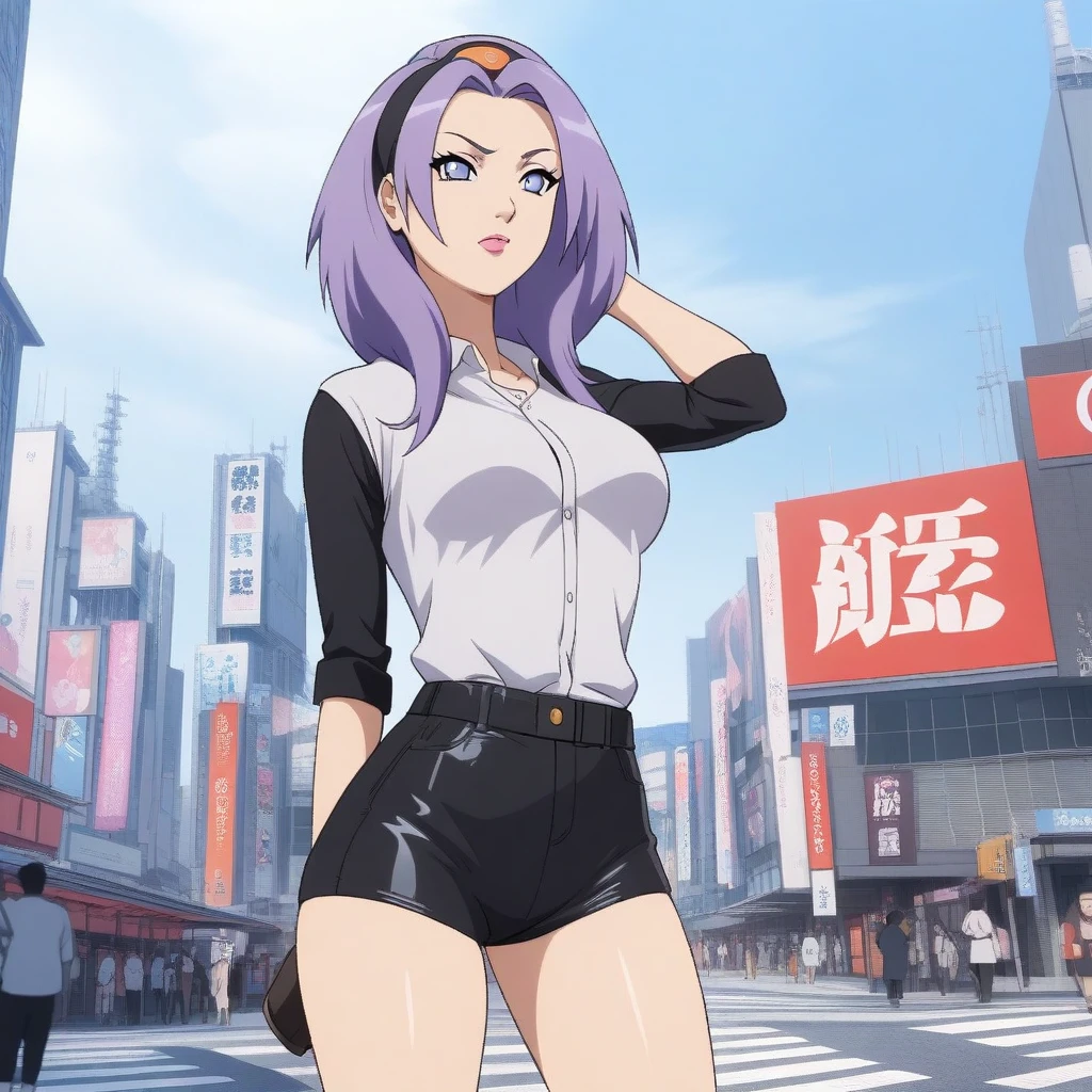 sexy anime girl named Lisa standing in Tokyo, Naruto style #Base Model #Anime
