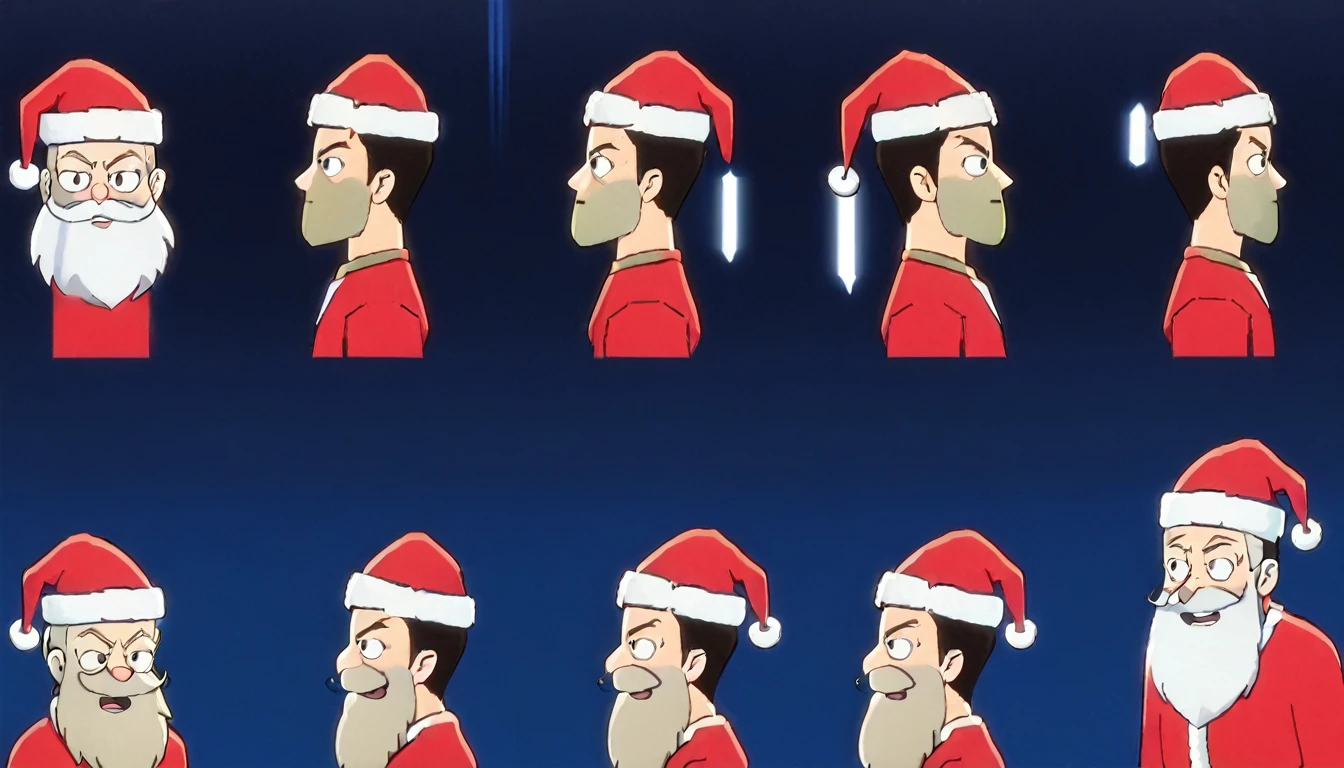 score_9, score_8_up, score_7_up, score_6_up, score_5_up, score_4_up, BREAK source_anime, frond an side, multiple views, front and side, headshot,1Santa Claus.